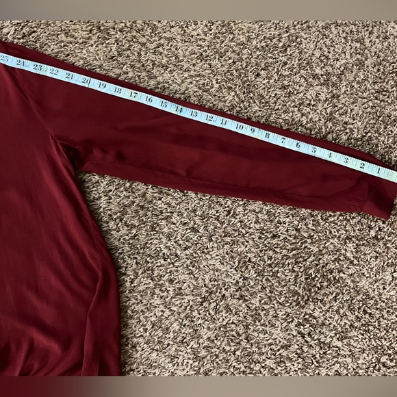 Cloth & Stone Women's Medium Wine Colored L/S Button Down Blouse with tie Front - Picture 6 of 11